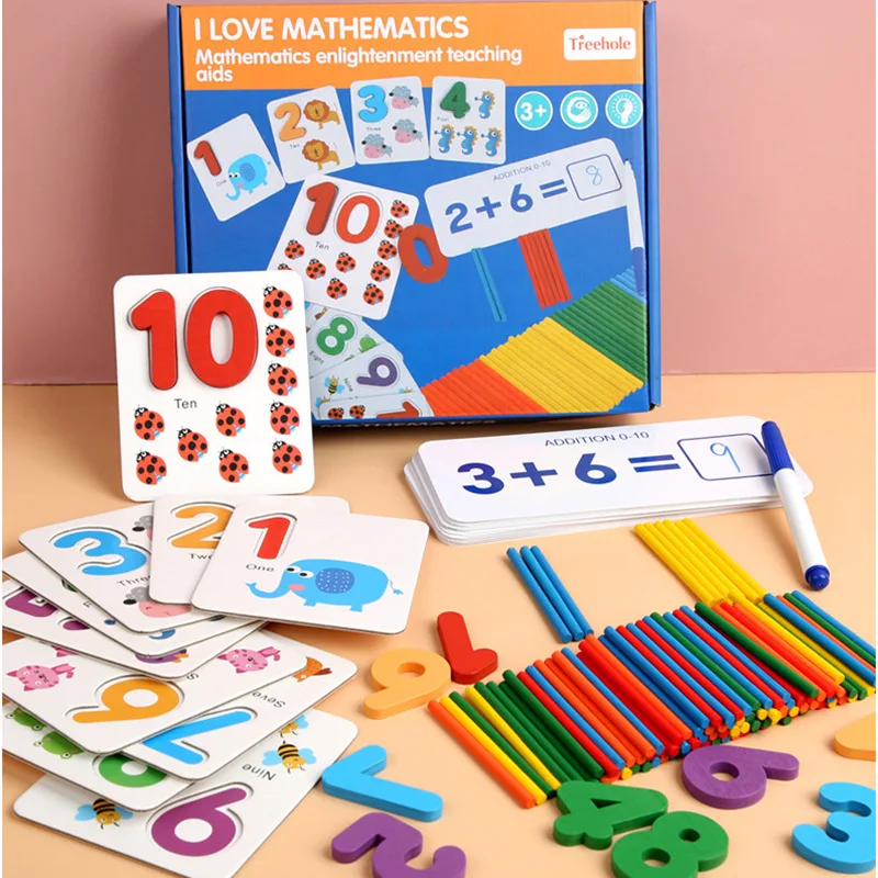 

Counting Stick Cognitive Toys Educational Mathematical Enlightenment Wooden Arithmetic Addition and Subtraction Birthday Gift