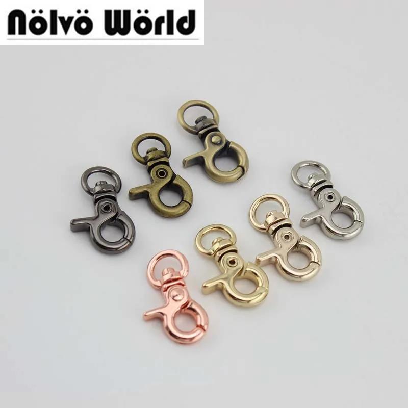 200pcs 7 colors 30*9mm 3/8 Inch small trigger snap hook clasp clip for chain, swivel dog leash bags purse buckles bulk price