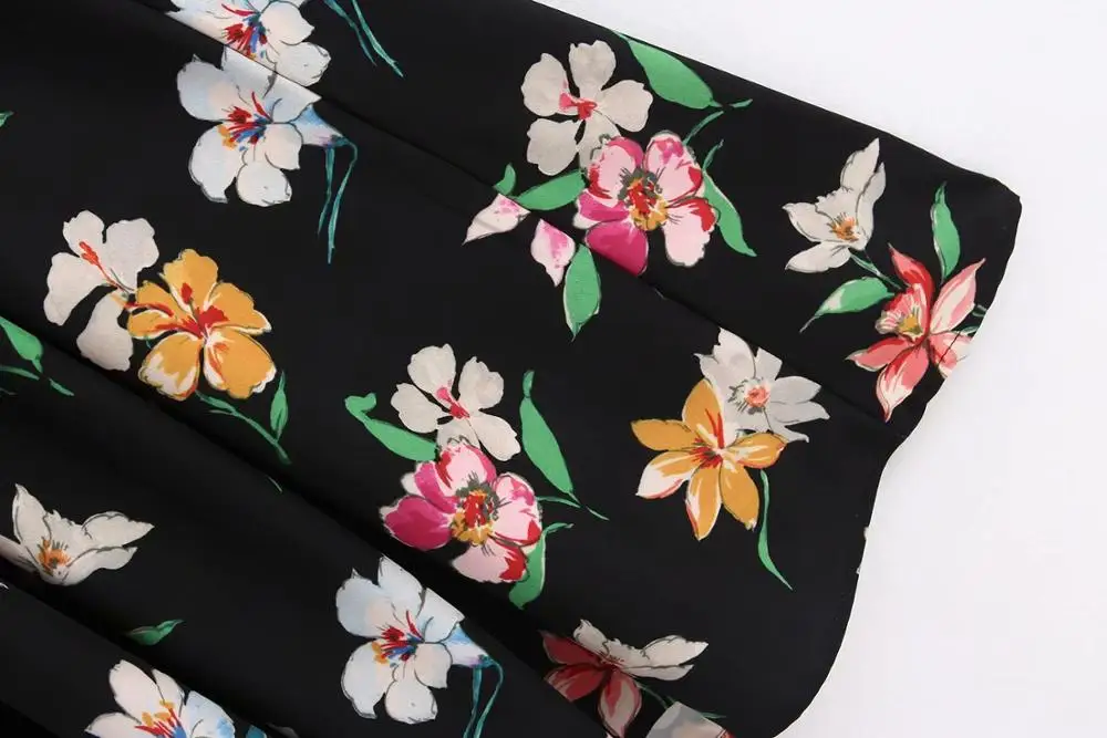 Женское элегантное платье кимоно с цветочным принтом длинное офисное v образным