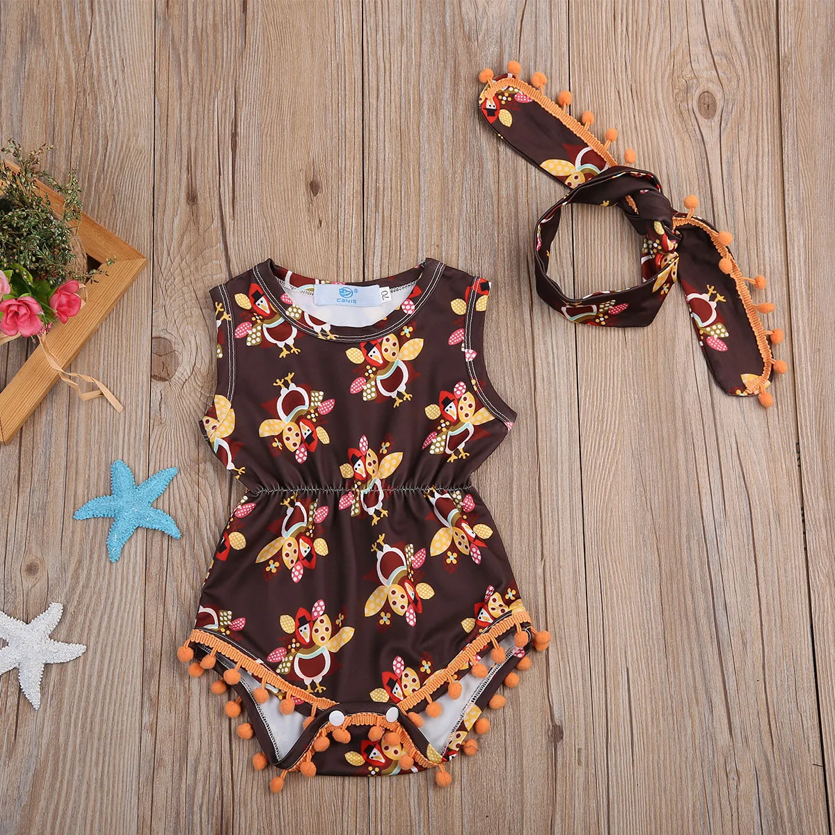 Летний цветочный комбинезон для новорожденных маленьких девочек с цветочным