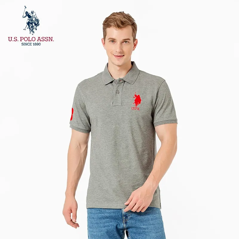 Мужская летняя рубашка-поло из 100% хлопка с вышивкой и коротким рукавом | одежда