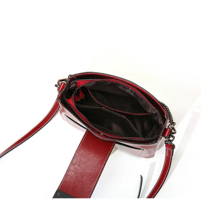 

Genuine Leather New Women's Chain Bag Fashion Crossbody Bag Cowhide Sling Bags for Ladies Girls Brand Designer Messenger Bags