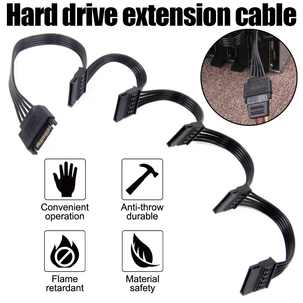 

PC Computer Hard Drive SATA Splitter Cable Replacement SATA 76cm 1 to 5 SATA Hard Drive Power Supply Splitter Cable