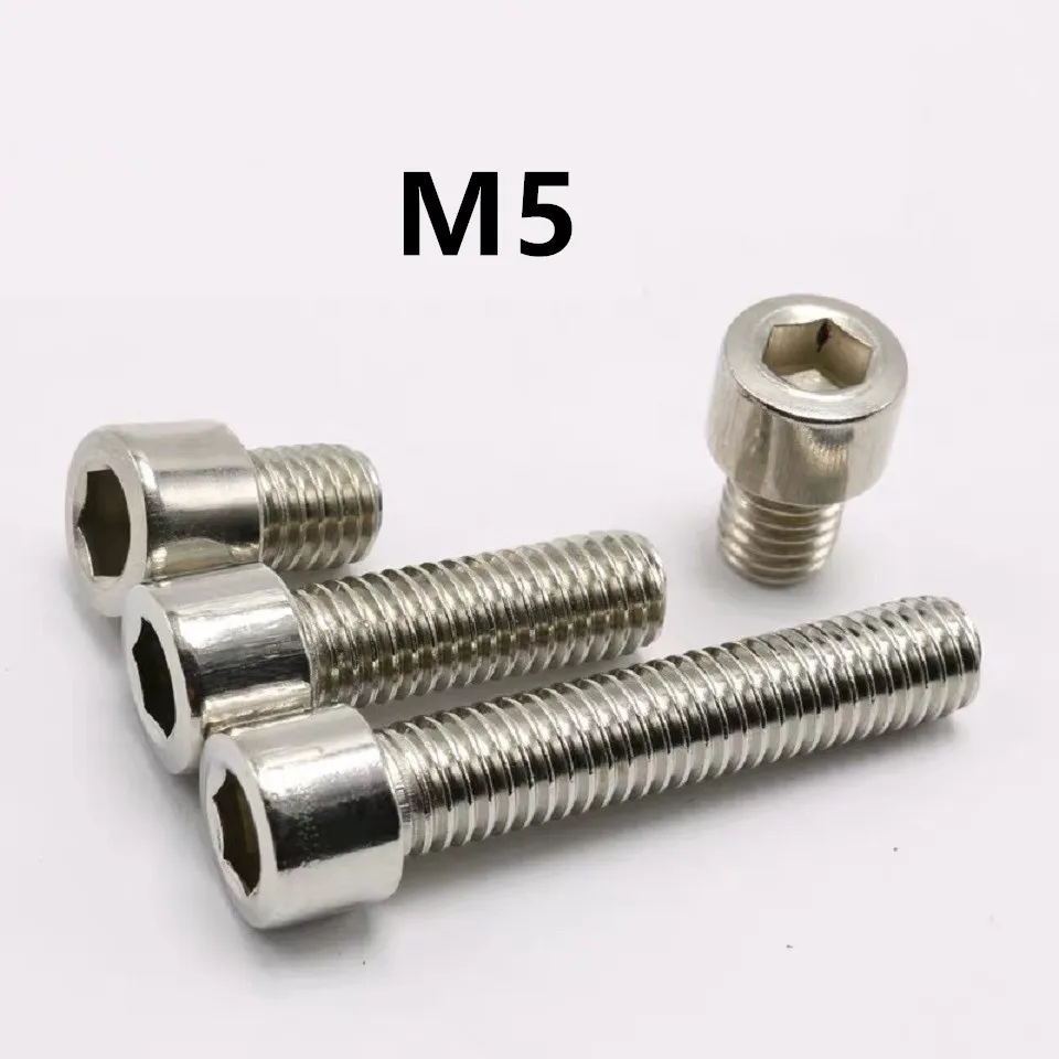 

50PCS DIN912 M5x6/8/10/12/14/16/20/25/30/35/40/45/50mm GB70.1 Stainless Steel Screws Allen Hex Socket Head Screw Bolt Fastener