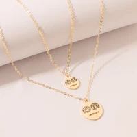 vg 6ym 2021 new fashion hip hop punk layered expression choker necklace for women trendy multi layer smily face chain necklaces