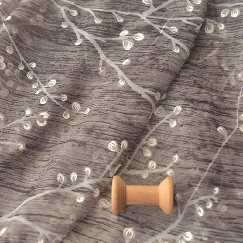 Светильник плиссированная шифоновая ткань бежевый темно-серый tissu шарф платье