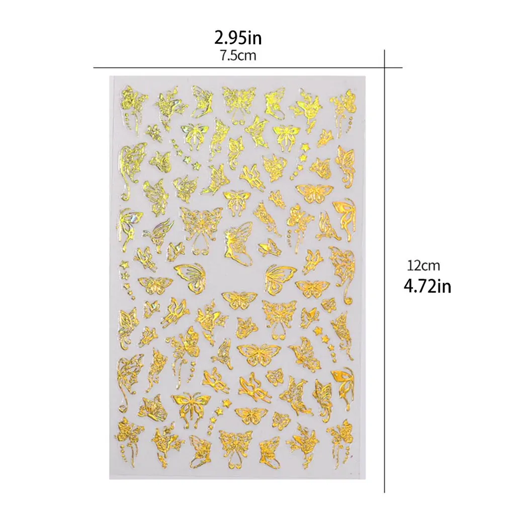 

Mixed Color Imitation Butterfly Nail Stickers Manicure Stickers Laser Manicure Butterfly Sticker Set