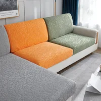 Solid Color Jacquard Sofa Seat Cushion Cover Modern Living Room Chaise Lounge 1/2/3/4 Seaters Sectional Couch Mattress Slipcover
