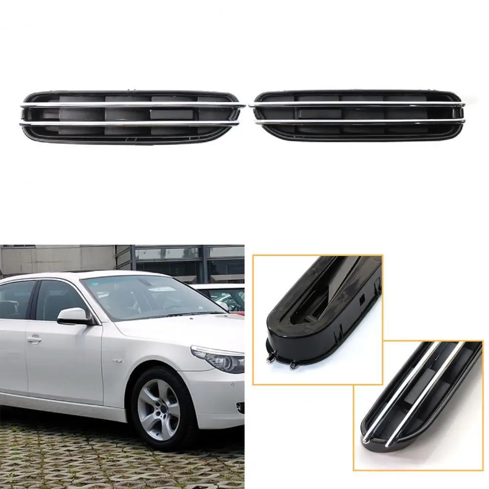 

Portable 2Pcs Excellent Easy Installation Side Fender Air Flow Vent Grille Black Side Fender Vent Grill Scratch-resistant