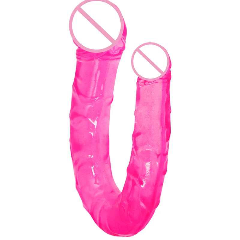 Эротический мягкий желеобразный фаллоимитатор двухсторонний Анальная пробка