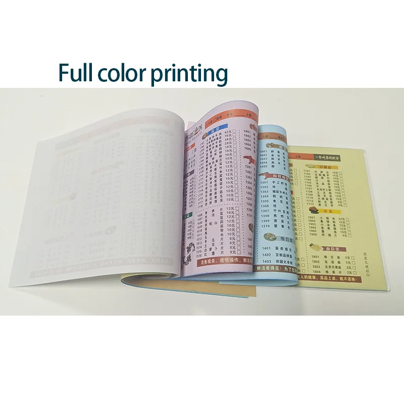 21x14cm 2 ply full color carbonless paper receipt book printing