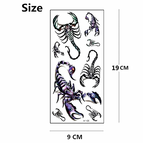 Men Fashion Cool Funny 3D Scorpion King Temporary Waterproof Tattoo Sticker | Красота и здоровье