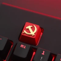 1 pcs keycap communist party or pentagram personalized embossed zinc aluminum metal keycaps mechanical keyboard r4 height button