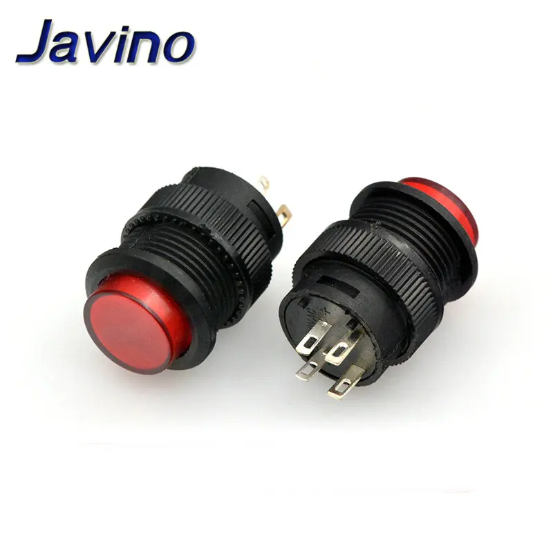 2/10/20 шт. круглый самоблокирующийся 16 мм фиксирующийся/мгновенный кнопочный переключатель со светодиодной подсветкой 4-контактный R16-503