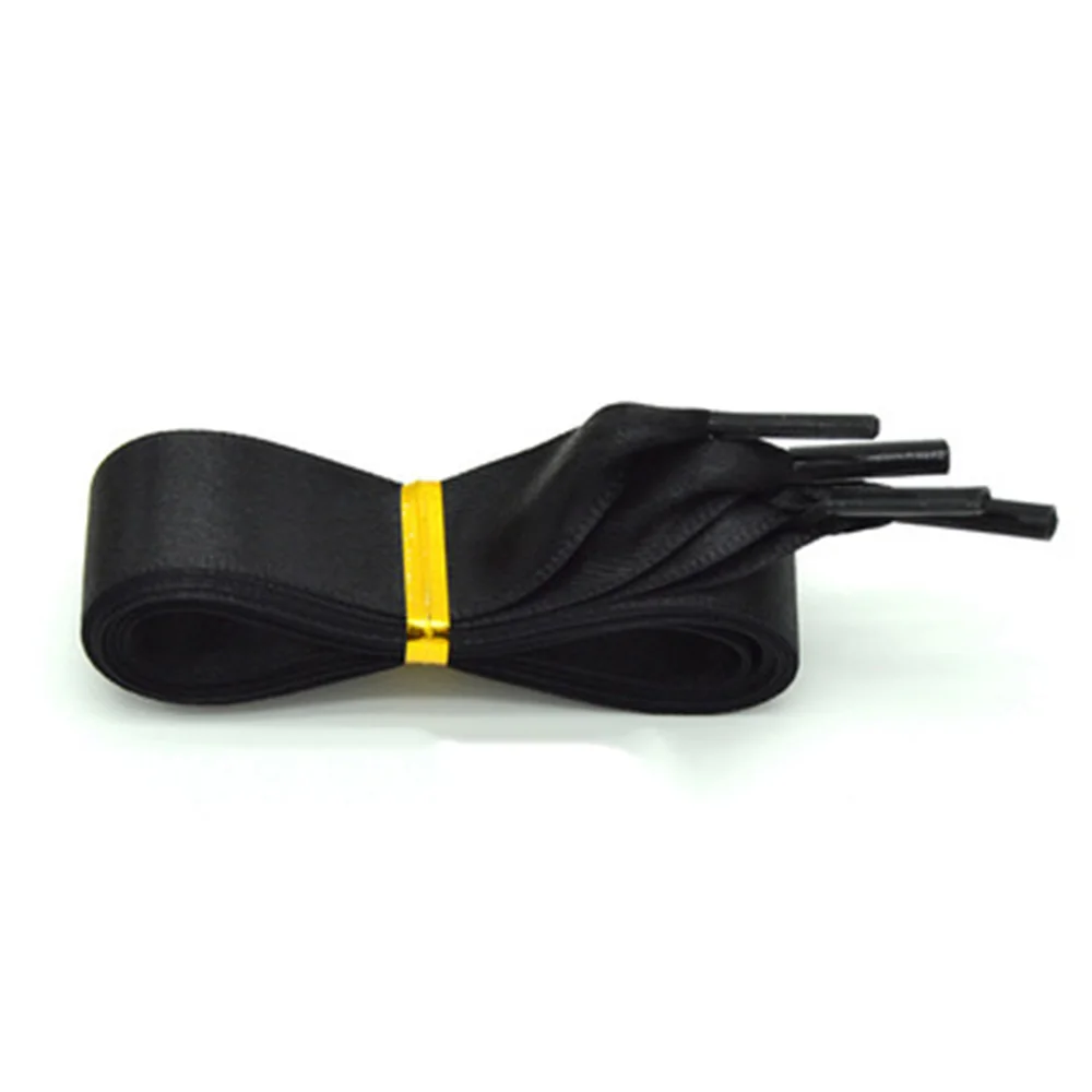 

New 1pair 2cm Width Double-sided Smooth Satin Silk Ribbon Shoelaces Flat Shoe Lace 120cm Length Sneaker Sport Shoes Lace