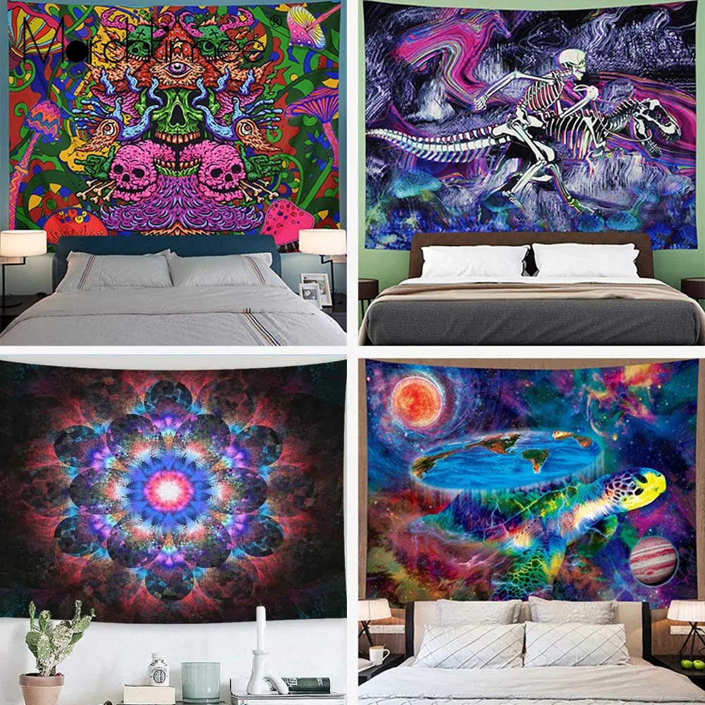 Индийская Мандала колдовство гобелен настенный подвесной Sun Moon космическая