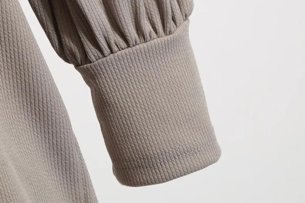 

ZITY Fashion Thread Rround Neck Dress Women 'S Half High Neck Buttock Skirt Long Sleeve Autumn Winter 2020 New Solid Color Plus