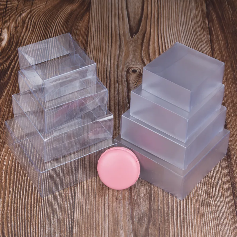 

50pcs/lot Clear PVC Box Packing Chocolate Candy Macaron Gift Event Transparent Box Cosmetics Packaging Box