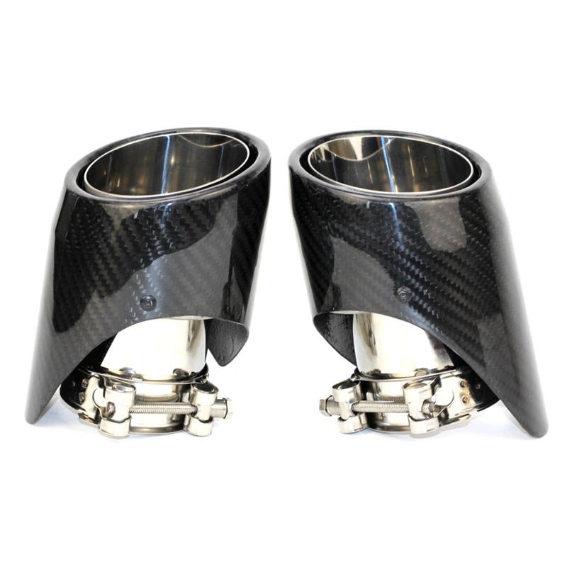2 шт. глянцевые наконечники для выхлопных труб из углеродного волокна 2022 |