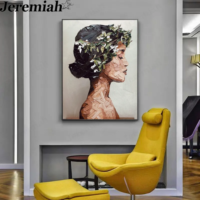 

Side Face Girl Canvas Painting Abstract Nude Poster Wall Art Modern Room Living Room Decoration Picture