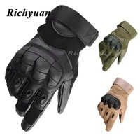 pu leather tactical gloves military army paintball shooting airsoft combat anti skid rubber hard knuckle full finger gloves