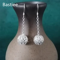 bastiee 999 miao sterling silver jewelry ball drop earrings luxury fine round dangle earring hmong handmade gift for christmas
