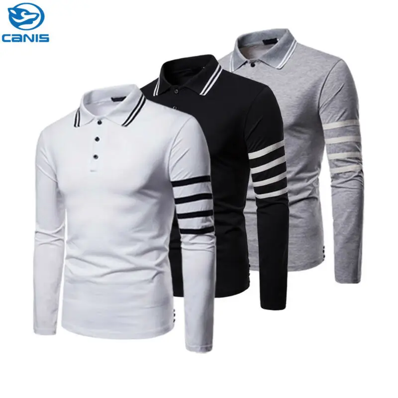 

2020 Printed Striped Men Shirt Long-Sleeved Casual Shirts For Men Slim Fit Male Dress Shirts Camisas Masculina Golf Tops Autumn