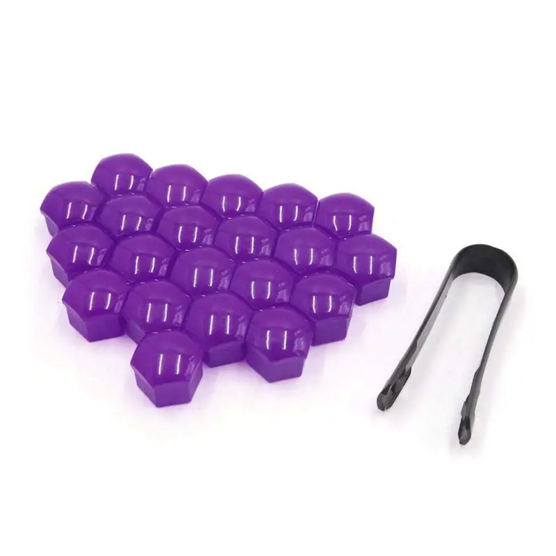 20 шт. фиолетовый Пластик колеса гайка болт крышки Кепки с удаление инструмент для
