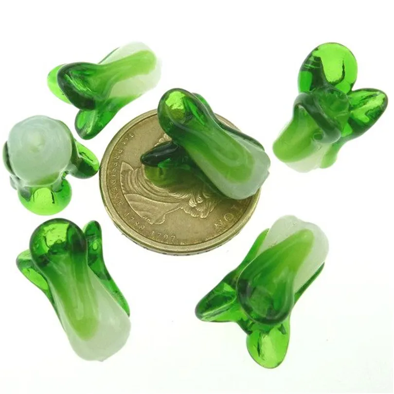 5 шт. подвеска с подвеской из зеленой капусты модные стеклянные подвески для еды