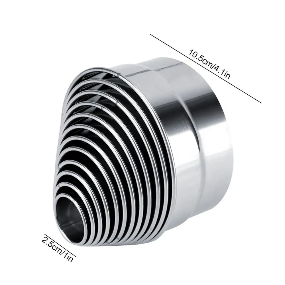 12 шт./компл. Нержавеющая сталь Круглый печенья Форма для Мусса торт резчики пресс