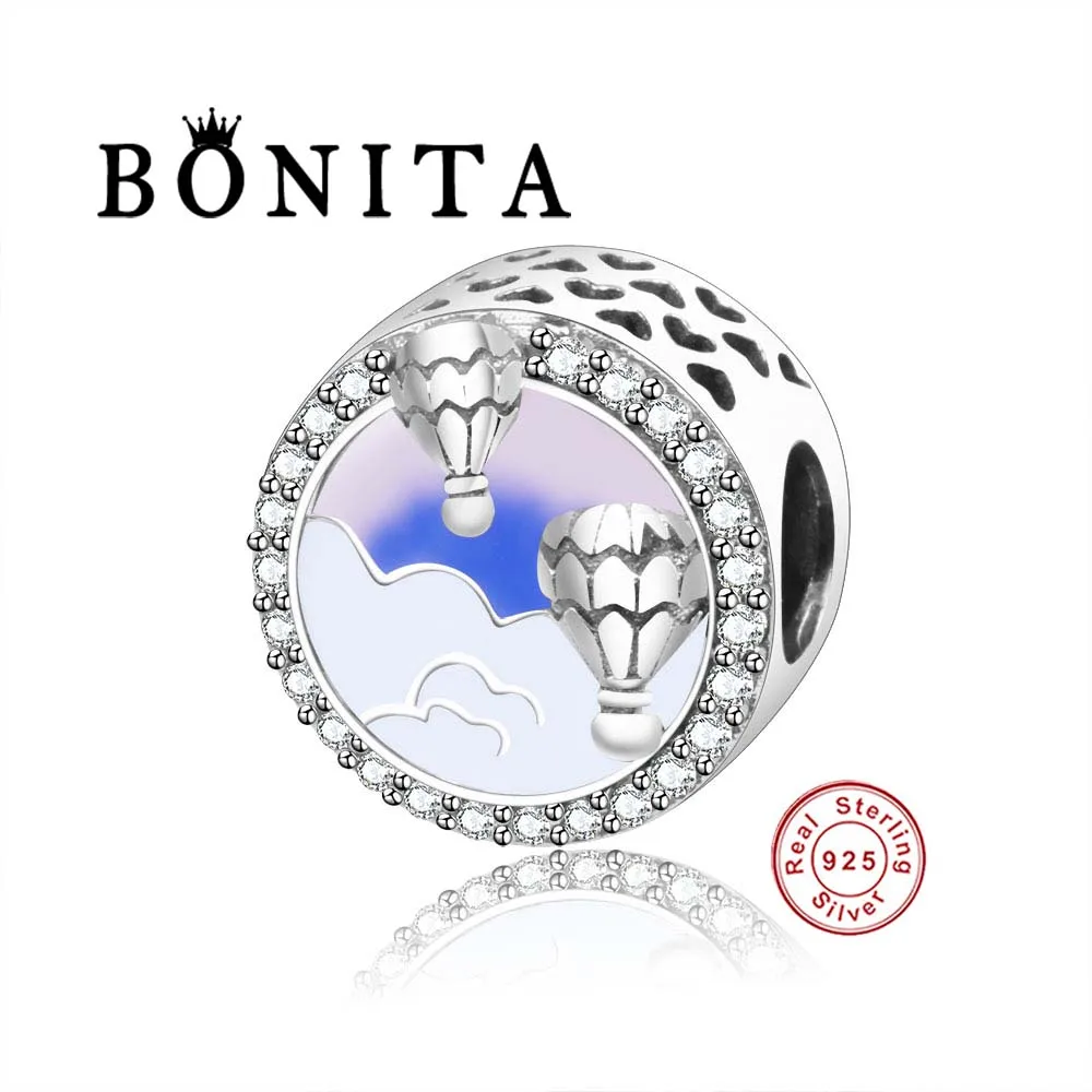 Браслет и ожерелье из серебра 925 пробы с подвеской в виде воздушного шара|Бусины| |