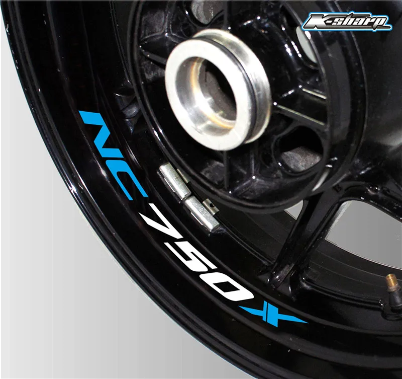 K-LQT-NC750x-08 Motorcycle Styling Wheel Hub Tire Sticker Car Accessories Decorative logo Decal For Honda NC750X nc 750x - Цвет: K-LQT-NC750x-08
