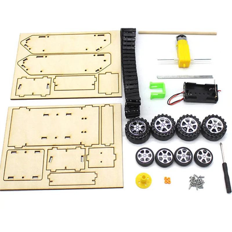 Smart DIY Robot Tank STEAM Educational Kit Toy for Children Boys &amp Girls Outdoor Model Toys Gift Wood + Plastic | Игрушки и хобби