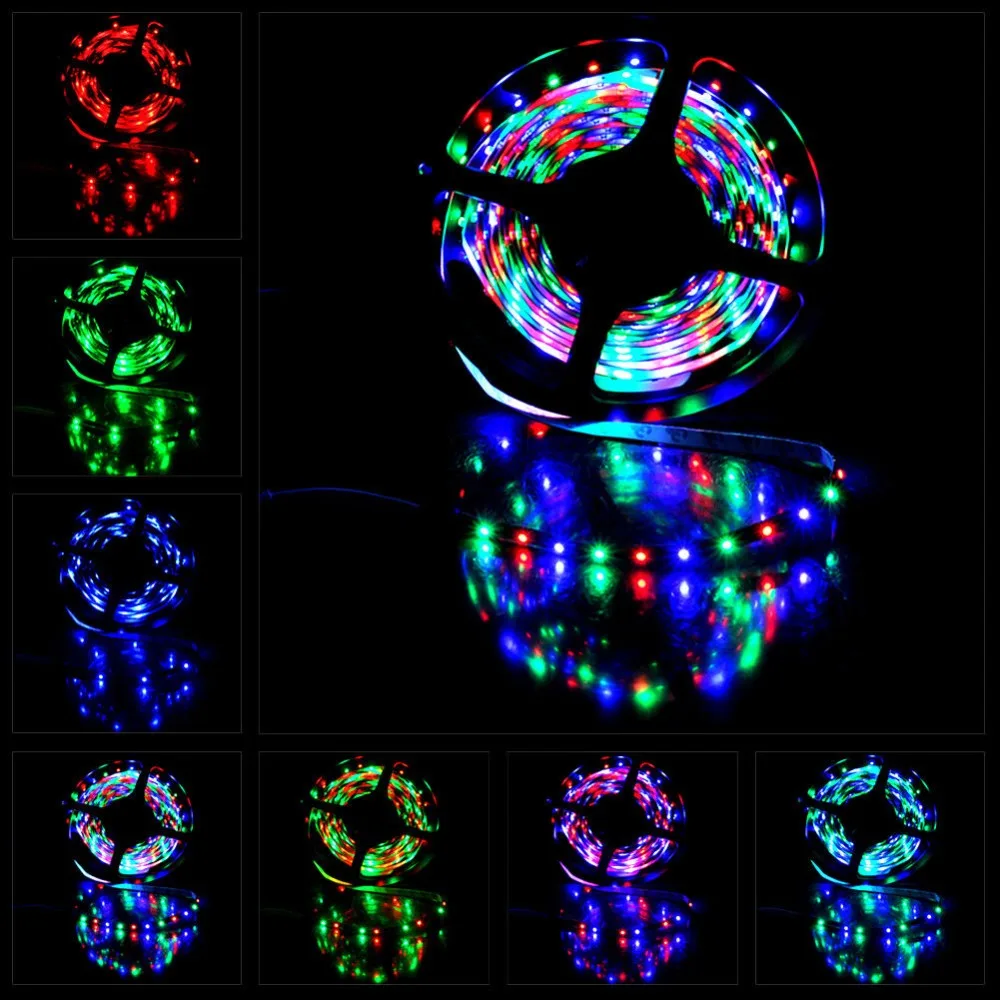 Светодиодный светильник 2835 SMD RGB лента 5 м 10 м 15 м 20 м DC12V 3528 Гибкая RGB Светодиодная лента e лента диод 24 кнопки контроллер WIF адаптер