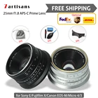 Объектив для фотокамеры 7 artisans, 25 мм f1.8 APS-C Prime, фотостудия для Canon Sony E Fujifilm X Micro 43, бесплатная доставка