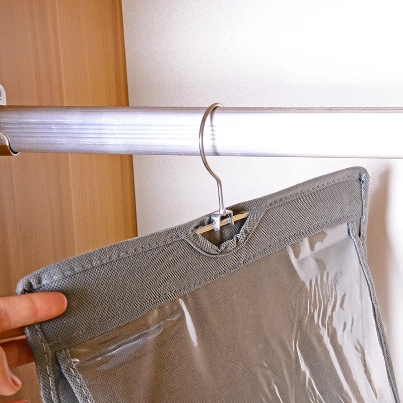 

6 Pocket Hanging Handbag Organizer for Wardrobe Closet Transparent Storage Bag Door Wall Clear Sundry Shoe Bag with Hanger Pouc