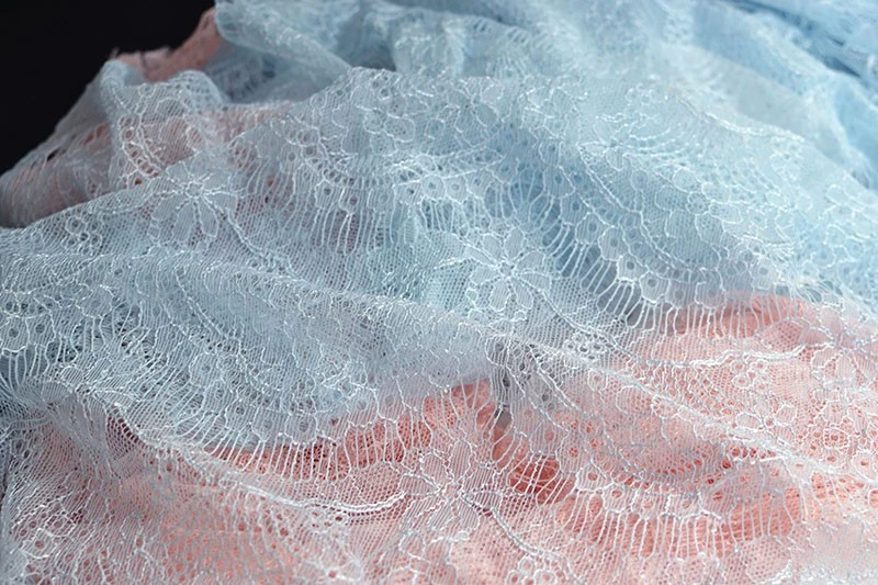 French Eyelash Lace Fabric 150cm Blue Pink Diy Exquisite Lace Embroidery Clothes Wedding Dress Accessories RS1687