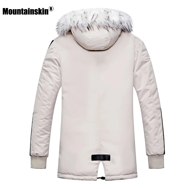 Moutainskin зимнее Мужское пальто с меховым капюшоном, длинная хлопковая куртка, мужские повседневные парки, модные толстые теплые пальто, Мужская брендовая одежда SA611