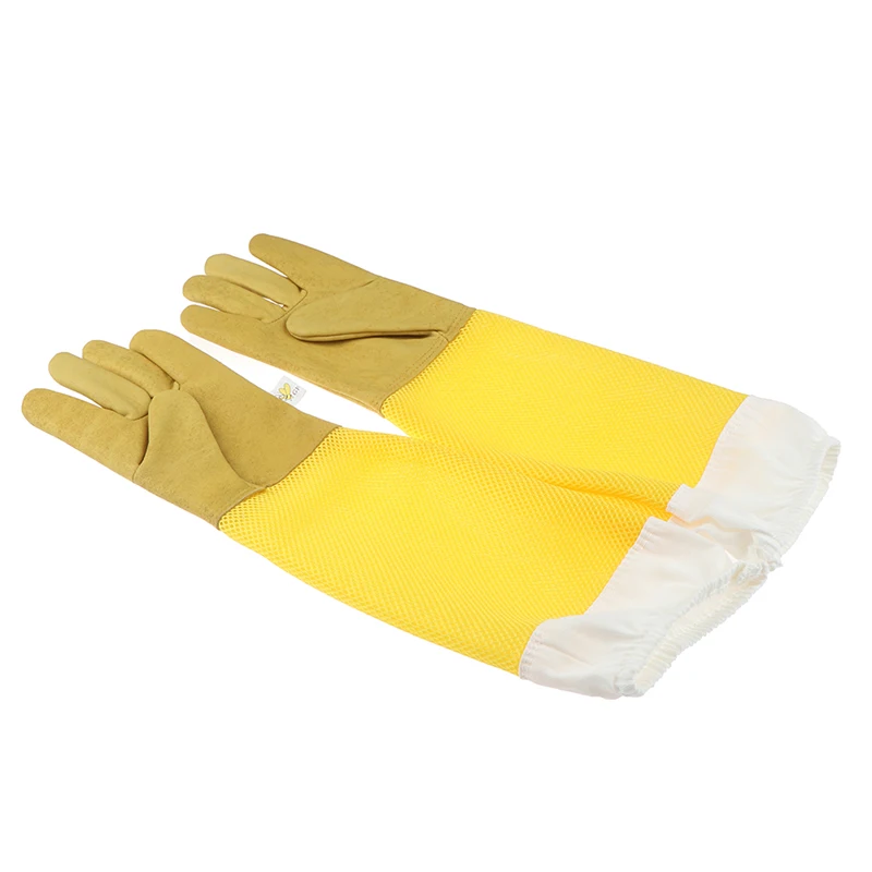 

1 Pair Beekeeping Gloves Goatskin Bee Keeping With Vented Beekeeper Long Sleeves hight quality beekeeping equipment tool