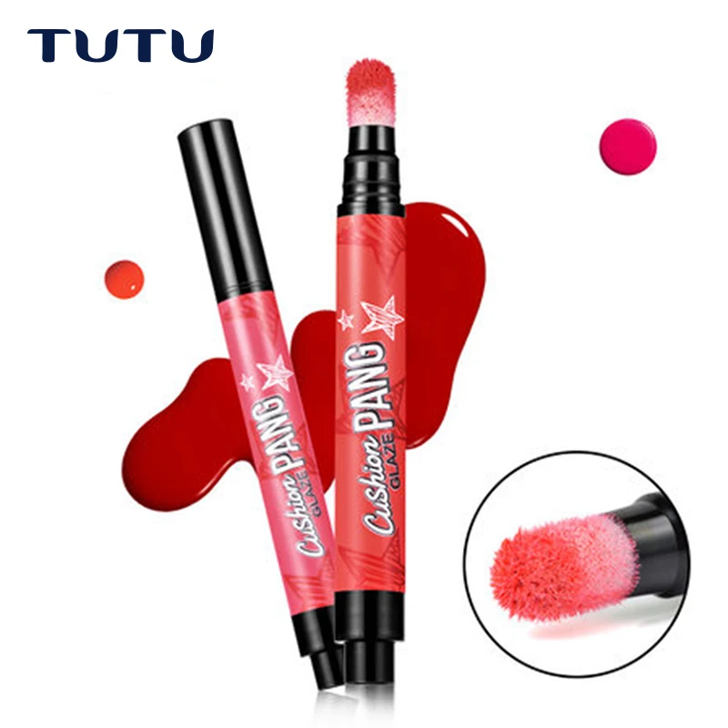 Брендовая Косметическая Подушка с рисунком губ ручка глазурью 6 цветов блеск для