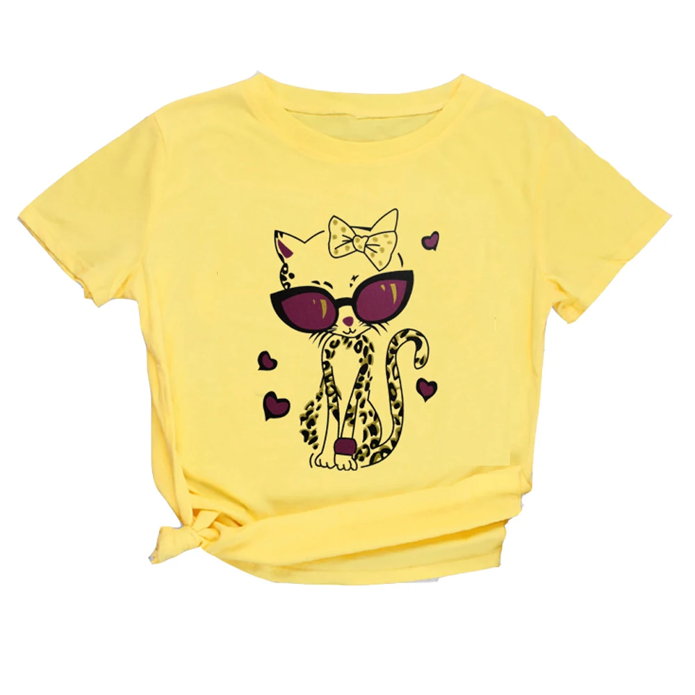 Женская футболка с коротким рукавом и принтом кошки животного | одежда