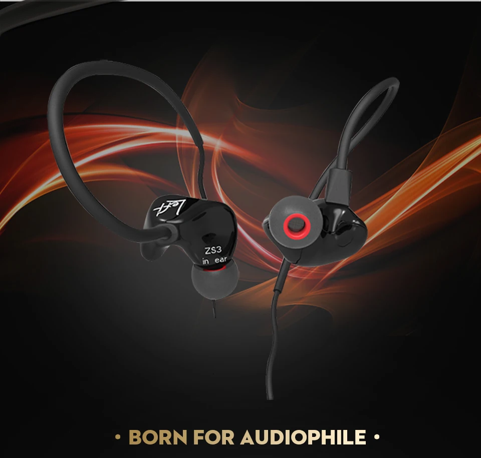 KZ ZS3 1DD эргономичный съемный кабель наушники в ухо аудио мониторы шумоизоляция HiFi музыка спортивные наушники с микрофоном