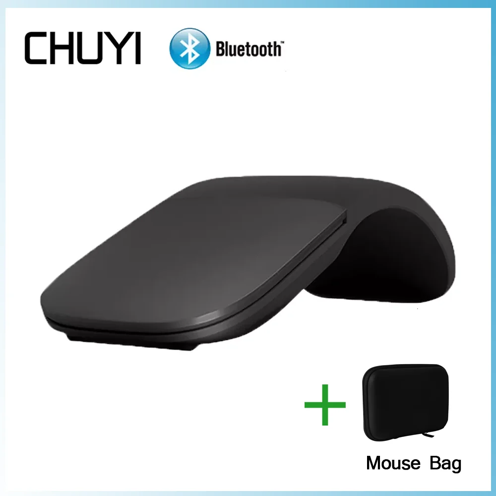 

CHUYI Bluetooth 4.0 Foldable Wireless Mouse Mute Matte Arc Mause Ultra-thin Portable Ergonomic Mice for Surface Book Laptop PC