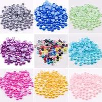 3 12mm imitation pearl acrylic beads round half bead bulk for jewelry findings making scrapbook beads decorate diy accessory