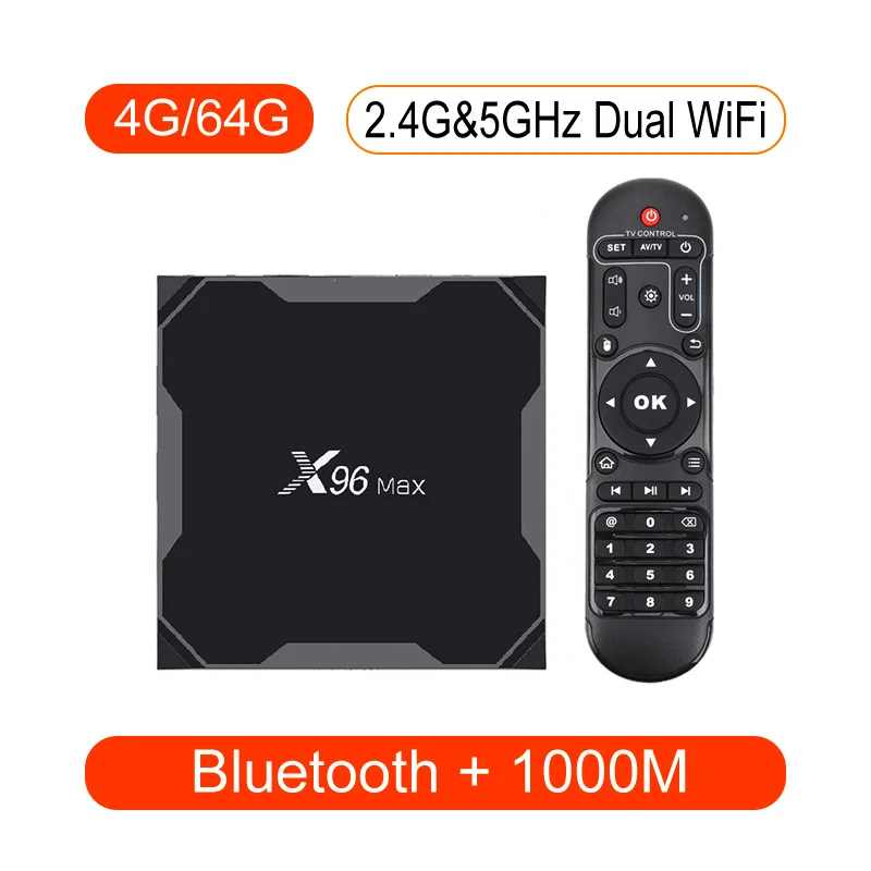 X96 MAX Android 9,0 tv box 4 Гб ram 64 Гб rom потоковый медиаплеер голосовой пульт дистанционного управления S905X2 2,4G 5,8G двойной WiFi 4K tv box - Цвет: 4G64G