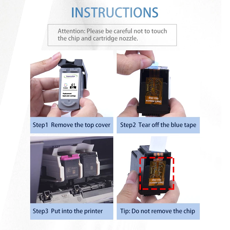 Набор чернил для заправки Topcolor для HP 62 XL HP62 62XL трехцветный красочный принтер Envy 5543 7644 7645 8000 OfficeJet 8040 8045.