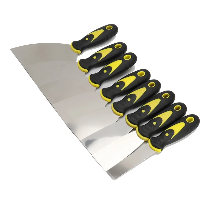 

5 Inch Putty Knife 1pcs Scraper Blade Scraper Shovel Carbon Steel Plastic Handle Wall Plastering Knife Hand Tool 215x125mm JC
