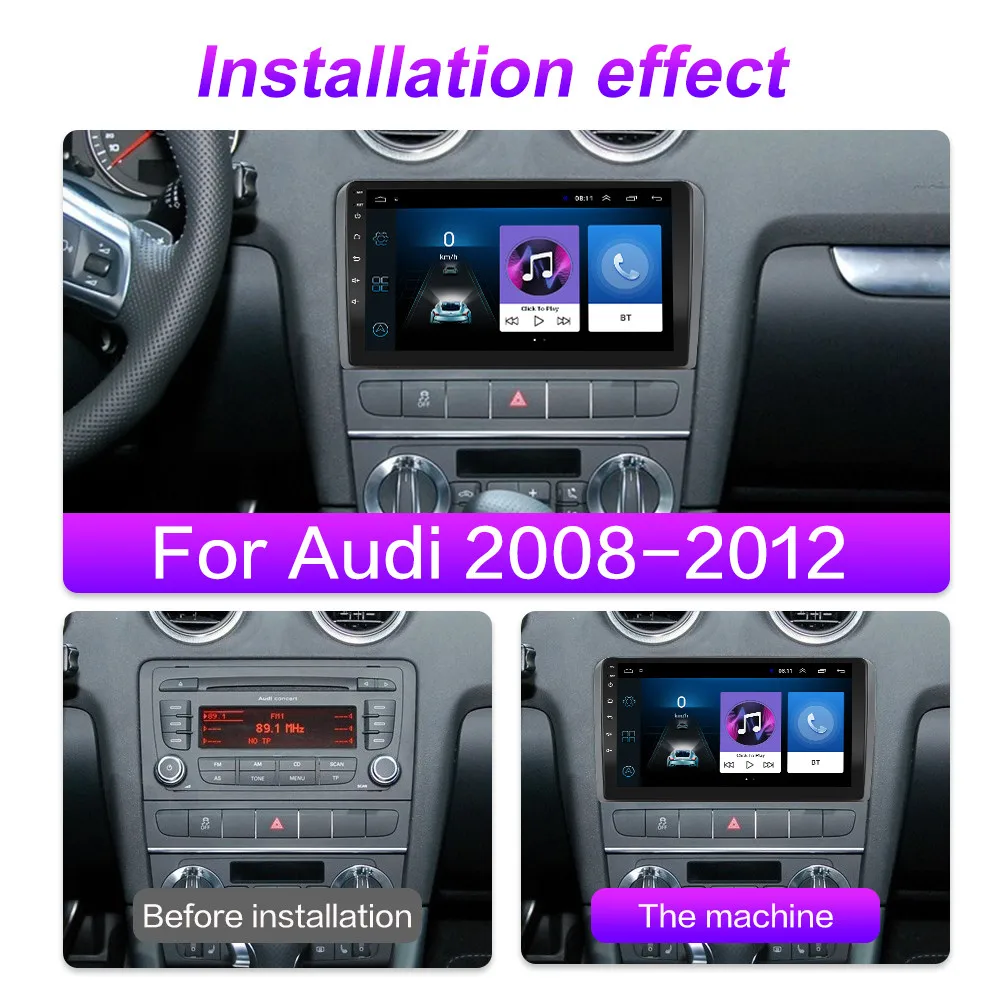 Автомагнитола 2DIN 4G Android мультимедийный видеоплеер для Audi A3 2003 2004 2005 2006 2007 2008 2009 2010