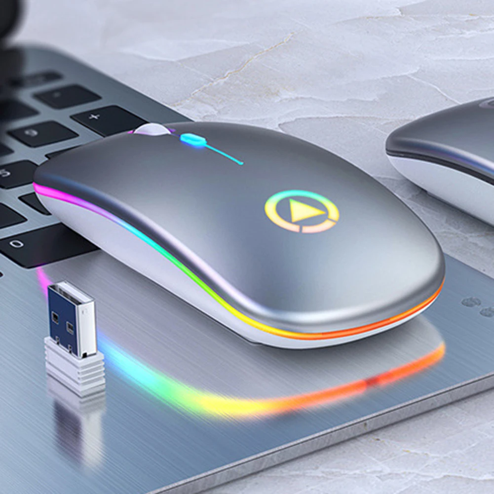 Светодиодный подсветка эргономичная игровая Мышь Беспроводной Bluetooth RGB