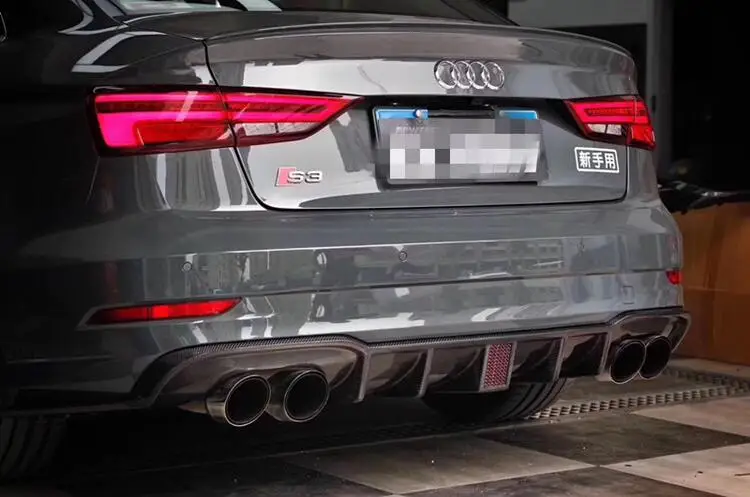 Рассеиватель губ заднего бампера из углеродного волокна для Audi A3 Sline S3 2017 2018 2019 (с